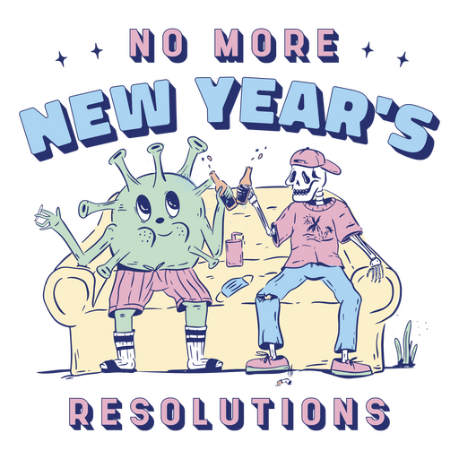 Trazo de color de cita de anti-año nuevo sin resoluciones