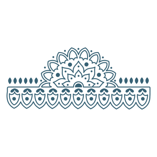 Blauer dekorativer Mandala-Schutz PNG-Design