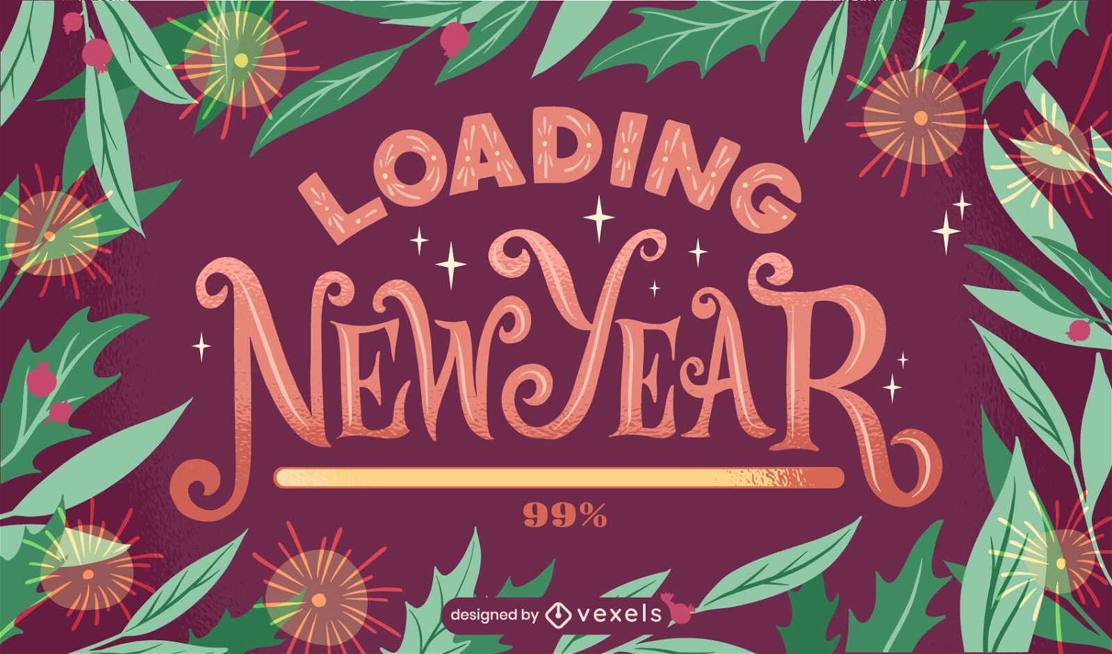 Loading New Year lettering design
