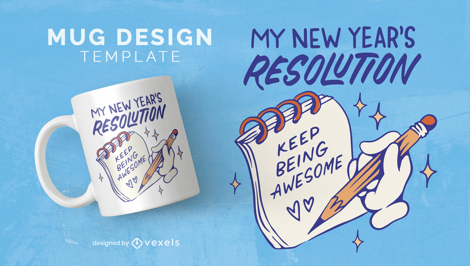 Cool New Year's resolution mug design