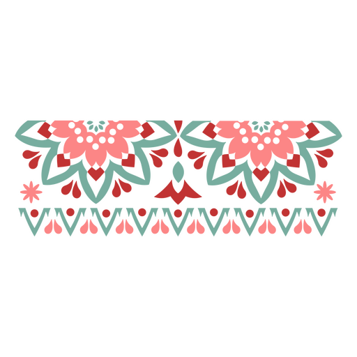 Two mandalas in red pink and green PNG Design