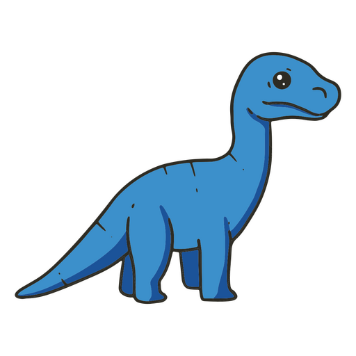Baby brontosaurus dinosaur color stroke PNG Design