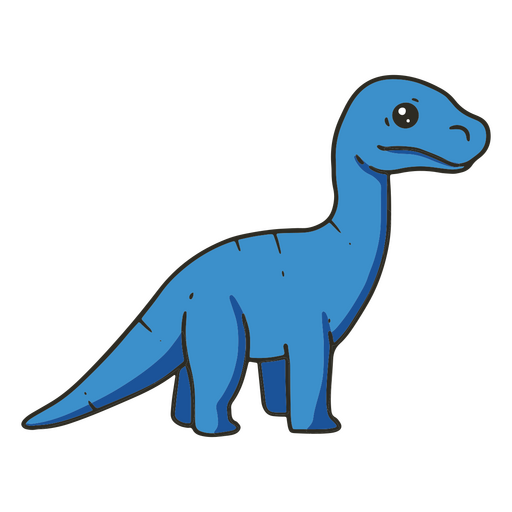 Trazo de color de dinosaurio brontosaurio bebé Diseño PNG