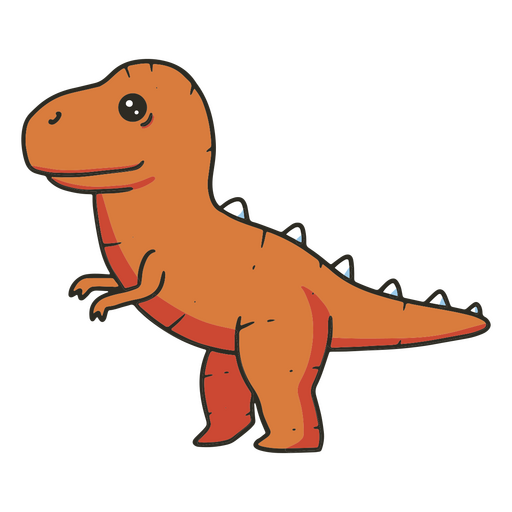 Trazo de color de dinosaurio t-rex bebé Diseño PNG