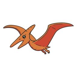 Orange baby pterodactyl dinosaur color stroke PNG Design
