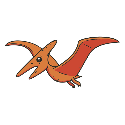 Curso de cor de dinossauro pterodátilo bebê laranja Desenho PNG