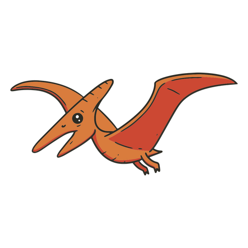 Orangefarbener Baby-Pterodactyl-Dinosaurier-Farbstrich PNG-Design