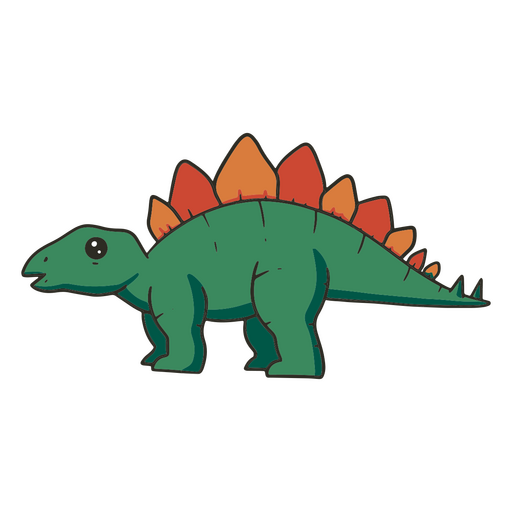 Baby stegosaurus dinosaur color stroke PNG Design