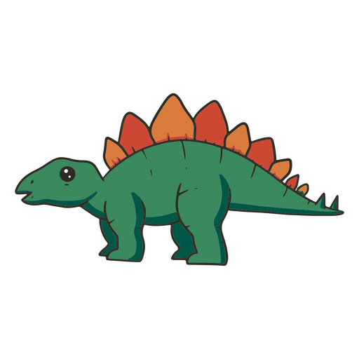 Trazo de color de dinosaurio estegosaurio bebé Diseño PNG