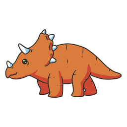 Baby triceratops dinosaur color stroke PNG Design