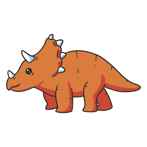 Traço de cor de dinossauro triceratops bebê Desenho PNG