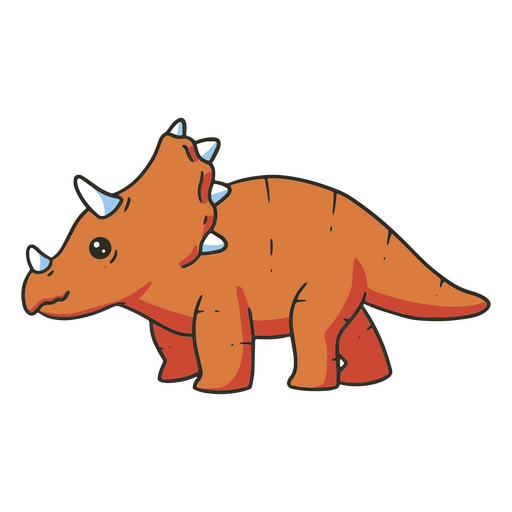 Trazo de color de dinosaurio triceratops bebé Diseño PNG