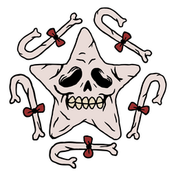 Anti-Christmas skull star color stroke PNG Design Transparent PNG