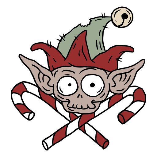 Trazo de color de elfo muerto anti-Navidad Diseño PNG