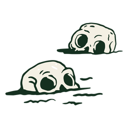Buried skulls PNG Design
