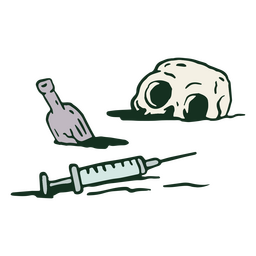 Buried skull and vaccine PNG Design Transparent PNG