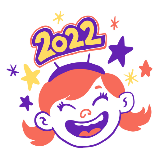 2022 New Year woman PNG Design
