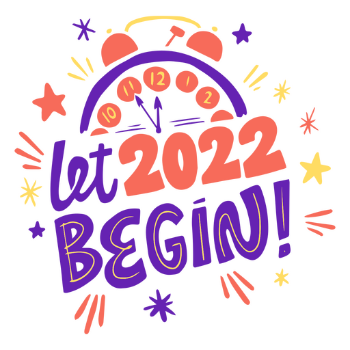 2022 New Year clock badge PNG Design