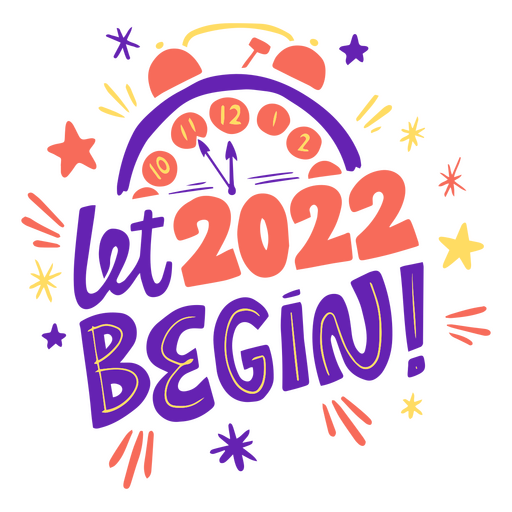 Distintivo de relógio de ano novo de 2022 Desenho PNG