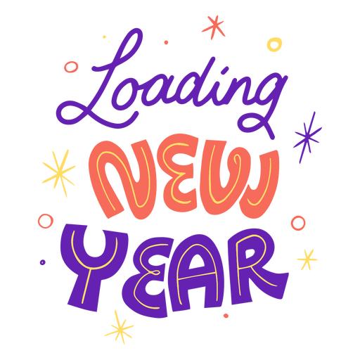 New Year 2022 loading lettering PNG Design