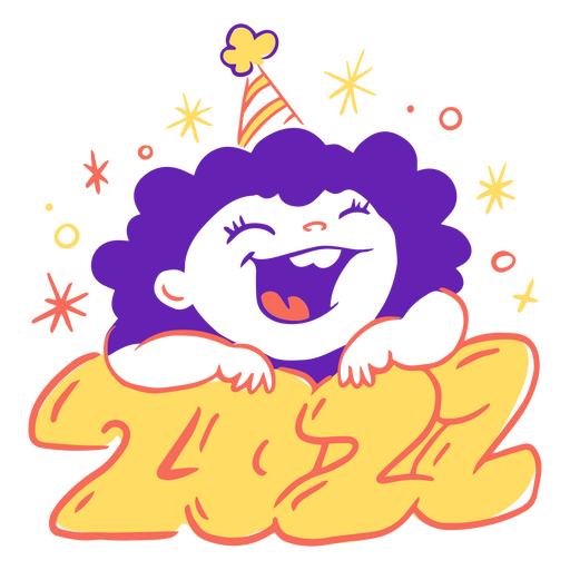 2022 New Year happy badge PNG Design