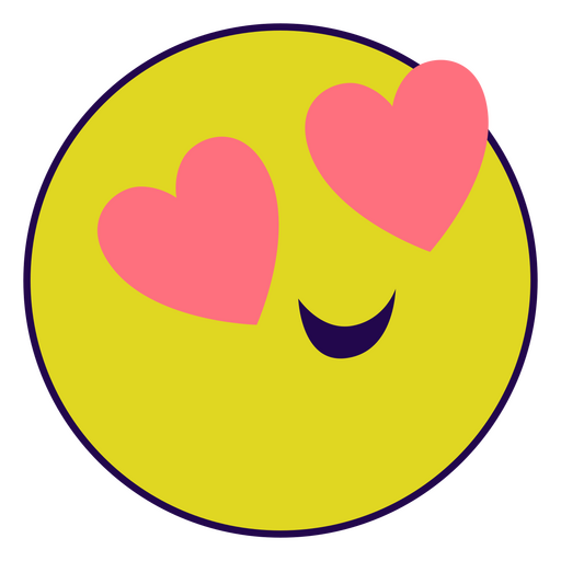 Cute heart eyes emoji PNG Design