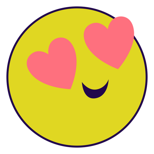 Lindo emoji de ojos de corazón Diseño PNG