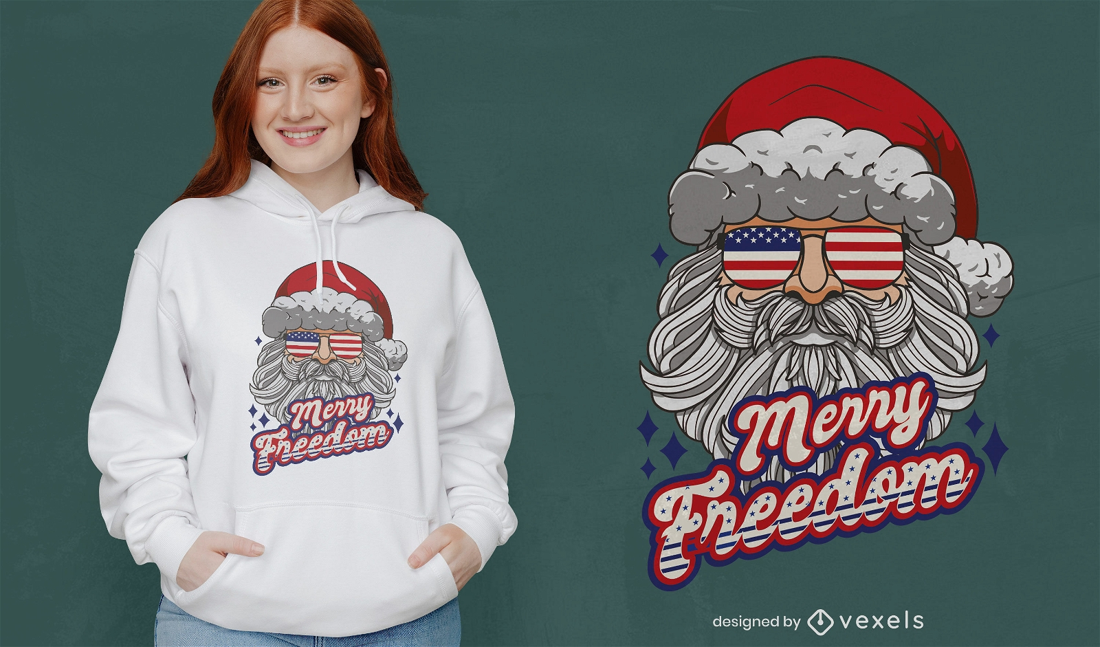 Amerikanisches Weihnachtsmann-T-Shirt-Design