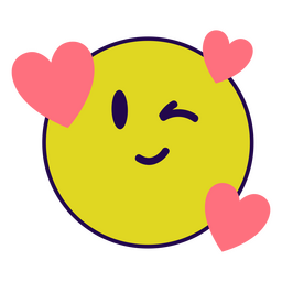 Lindo corazón guiño emoji Diseño PNG Transparent PNG