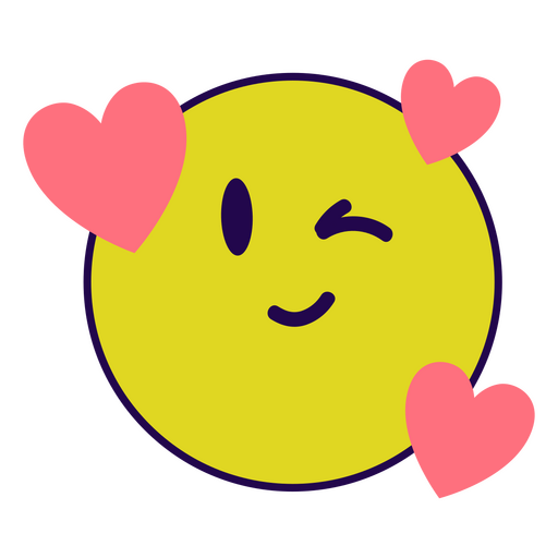Cute heart wink emoji  PNG Design