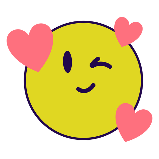 Lindo corazón guiño emoji Diseño PNG