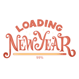 New Year loading lettering PNG Design