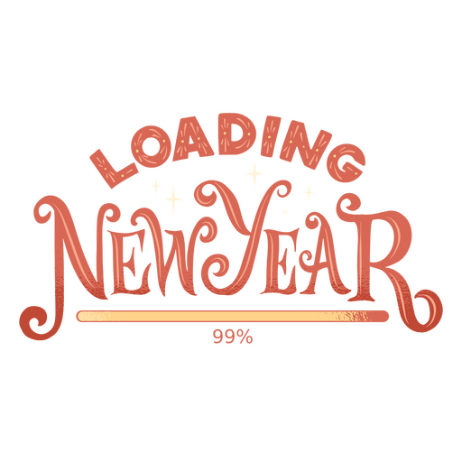 New Year loading lettering PNG Design