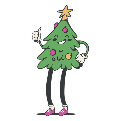 Personagem feliz de ano novo de árvore de Natal Desenho PNG