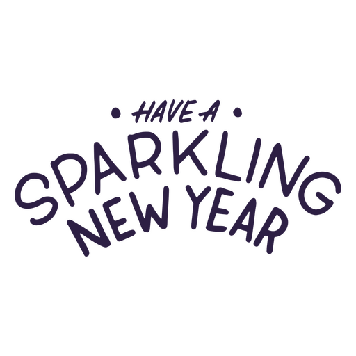 New Year Sparkling Quote PNG Design