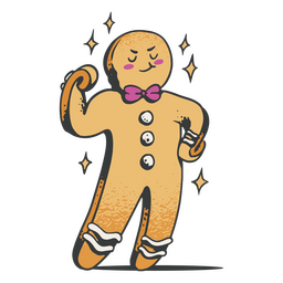 Carácter de año nuevo de galleta de jengibre Diseño PNG