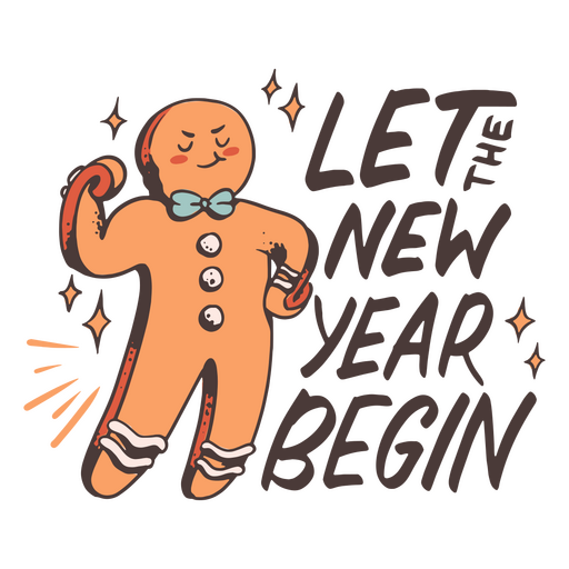 Gingerbread cookie New Year badge