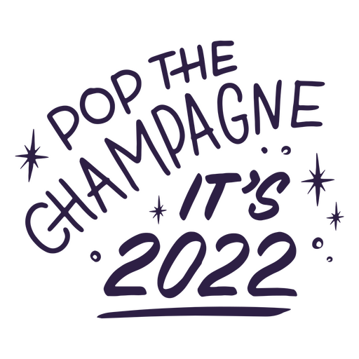 Cita de champán de año nuevo 2022 Diseño PNG