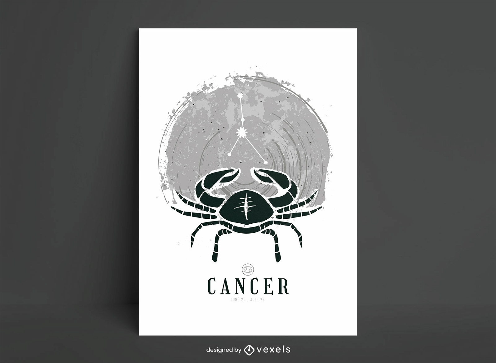 Plantilla de cartel de zodiaco constelación de cáncer