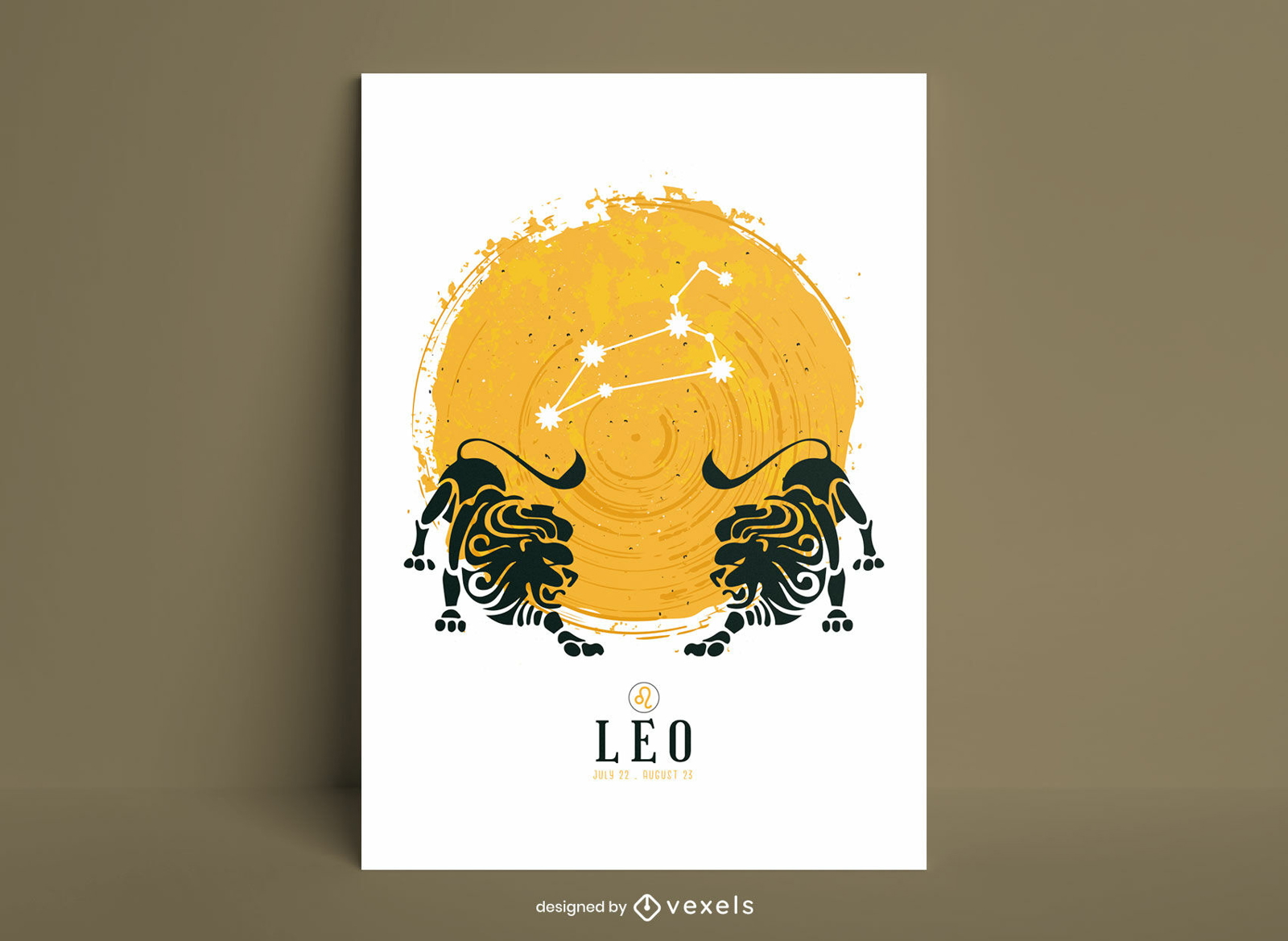 Modelo de pôster do zodíaco da constelação de Leão