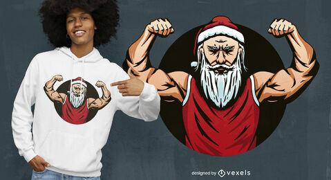 Starkes Santa-Weihnachts-T-Shirt-Design