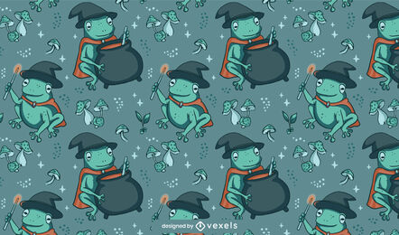 Froschzauberer magisches Tiermusterdesign