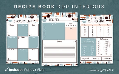 Modelo de livro de receitas KDP design de interiores