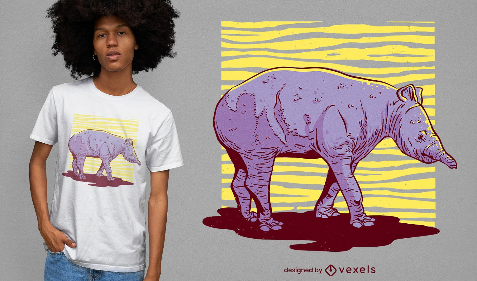 Diseño de camiseta animal tapir.