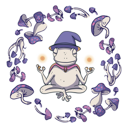 Carácter de hongo rana mística Diseño PNG