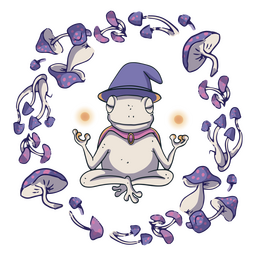 Mystic frog mushroom character PNG Design