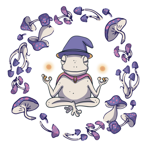 Mystic frog mushroom character PNG Design