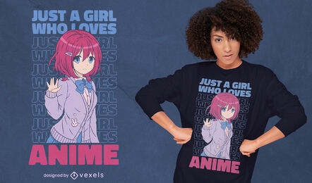 Anime girl quote t-shirt design