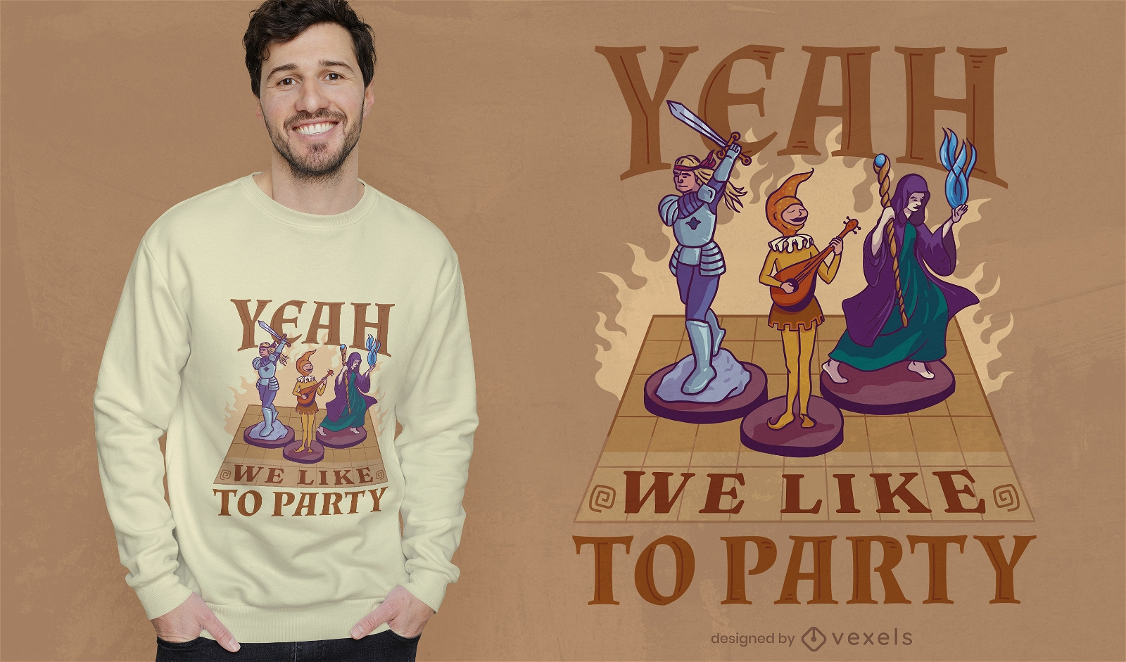 Party role playing t-shirt design