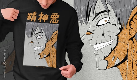 Japanese evil spirit dark anime t-shirt psd